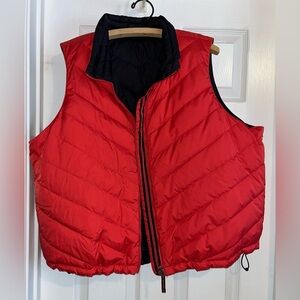 Coldwater Creek Women’s Black Red Reversible Puffer Vest Goose Down -Size 2X